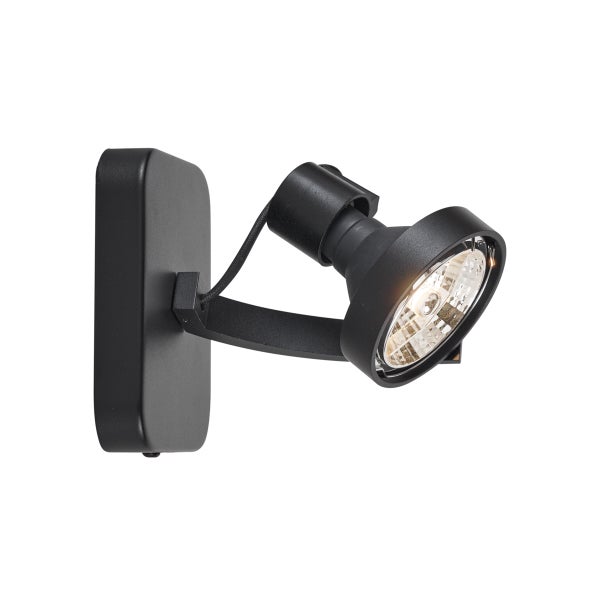 Schwarze Wandleuchte mit einem Licht