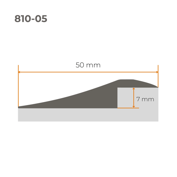 Profilquerschnitt mit den Maßen 50 mm und 7 mm