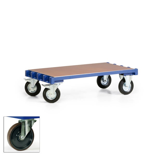 Rollbrett mit Holzplatte und Rollen