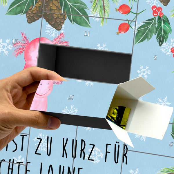 Mr. & Mrs. Panda Befüllbarer Adventskalender Axolotl Glücklich - Blau Pastell