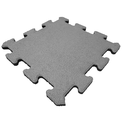 Gummifliese 25 mm Puzzlesystem Mittelstück - 50 x 50 cm - Grau