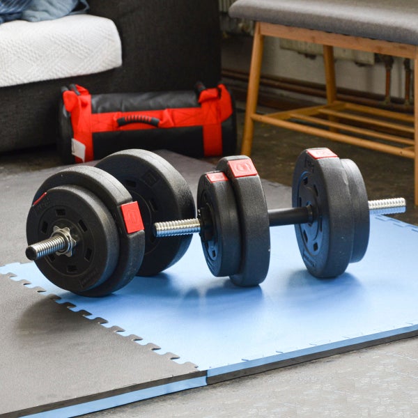 2,5cm Fitnessmatte 2,4qm - 3er Set 90x90cm Bodenschutzmatte - Fitness Bodenmatte
