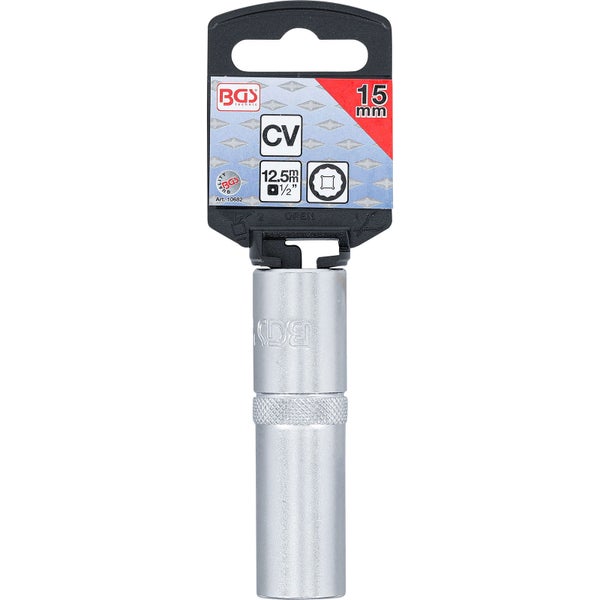 BGS Steckschlüssel-Einsatz Zwölfkant tief Antrieb Innenvierkant 12,5 mm (1/2) SW 15 mm - 10682