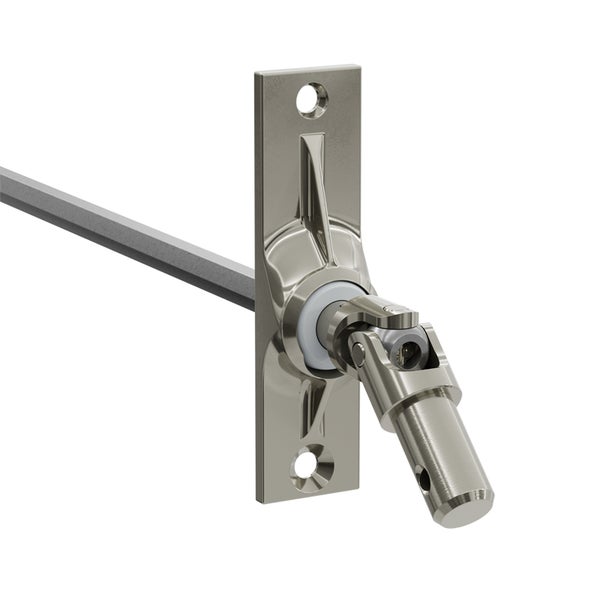 Geiger Gelenklager 45°- G006 | Grundplatte 22 x 85 mm | Kurbelzapfen 11,9 mm | 7 mm Sechskant - Länge 300 mm