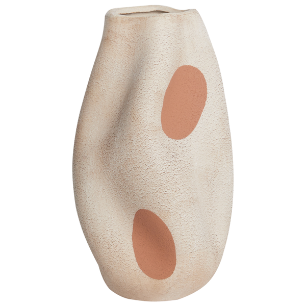 Blumenvase BATOIDEA Steinzeug 25 cm Hellbeige