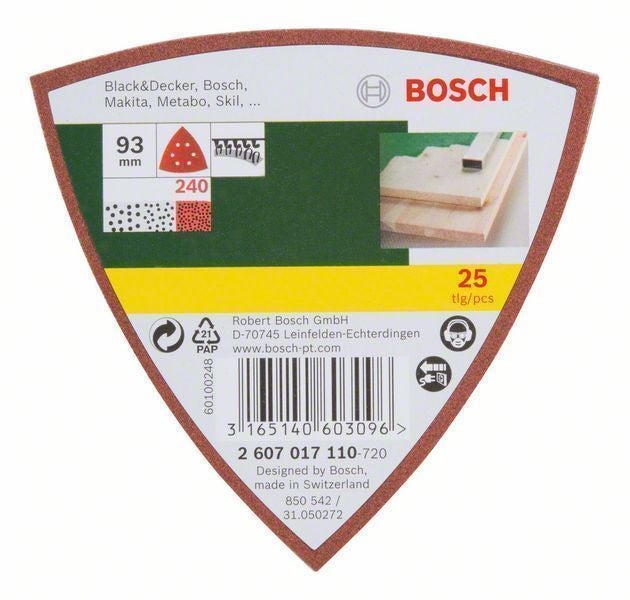 Bosch Schleifblatt-Set für Delta-Schleifer 25tlg. 6 Löcher Klett 93 mm 240 - 2607017110