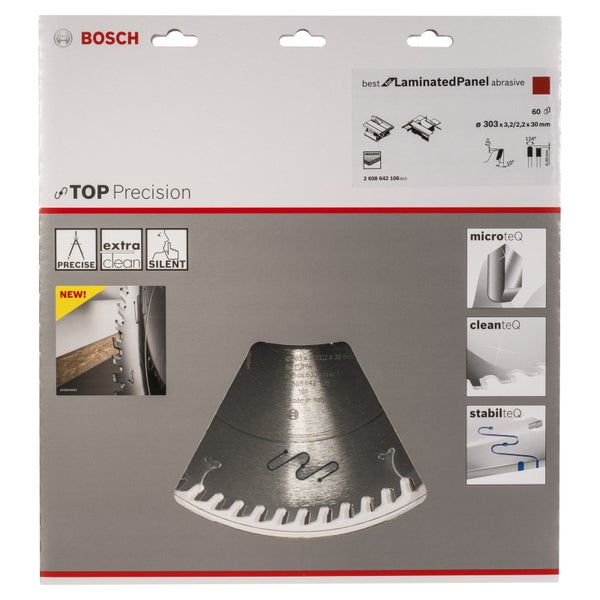 Bosch Kreissägeblatt Top Precision Best for Laminated Panel Abrasive 303 x 30 x 3,2 mm - 2608642106