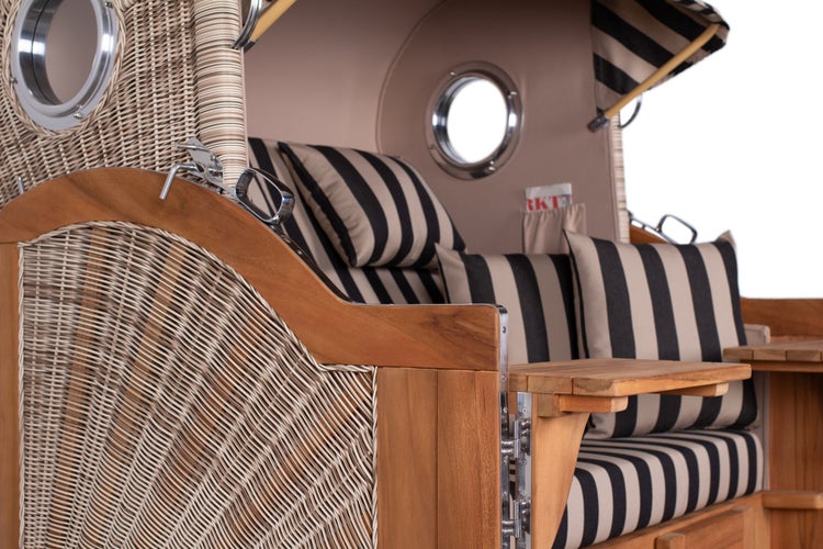 Strandkorb Rantum Grande Teak PE shell Dessin 581