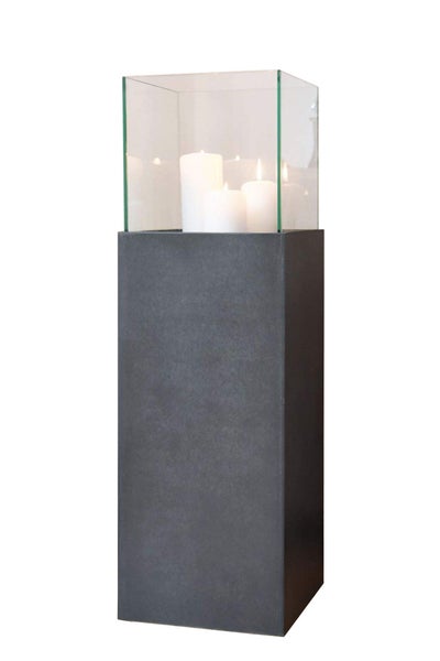 VIVANNO Windlicht CANDELA 80x25x25 cm Fiberzement Anthrazit matt