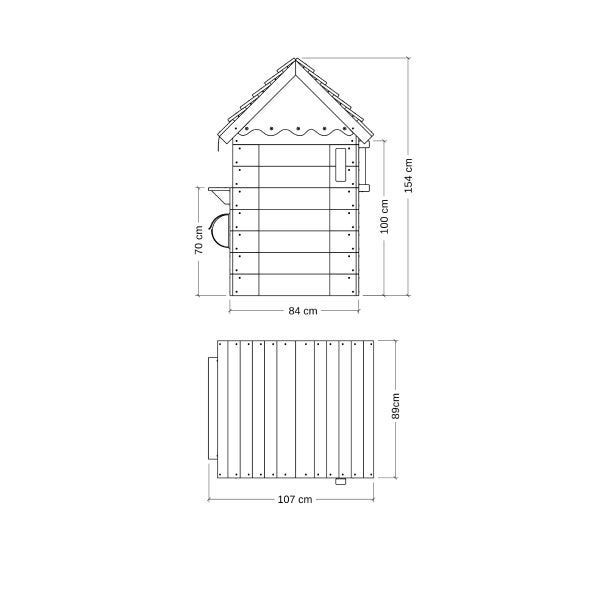 WICKEY Kinder Spielhaus Cottage mit Holzdach und Fenster - pastellpink