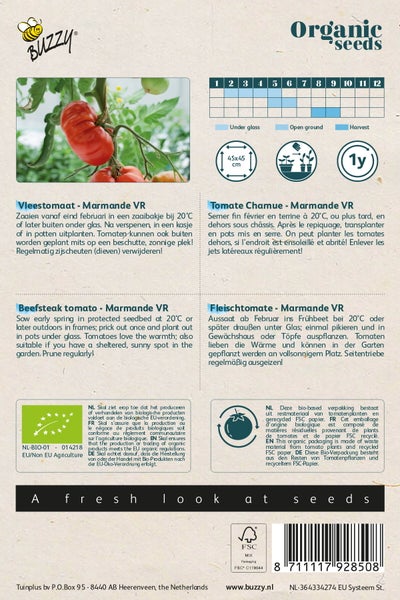 Samentüte für Marmande-Fleischtomaten aus biologischem Anbau