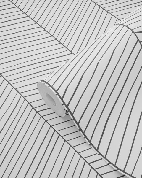 Rolle Tapete mit grafischem Fischgrätenmuster