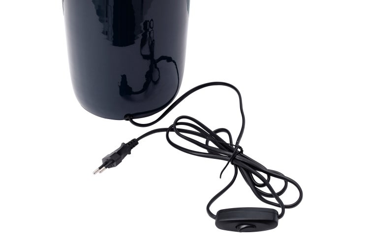 Dekorative Tischlampe Blau Silber, Klassische Nachtischlampe 43 cm | Wohnzimmer Esszimmer Leuchte