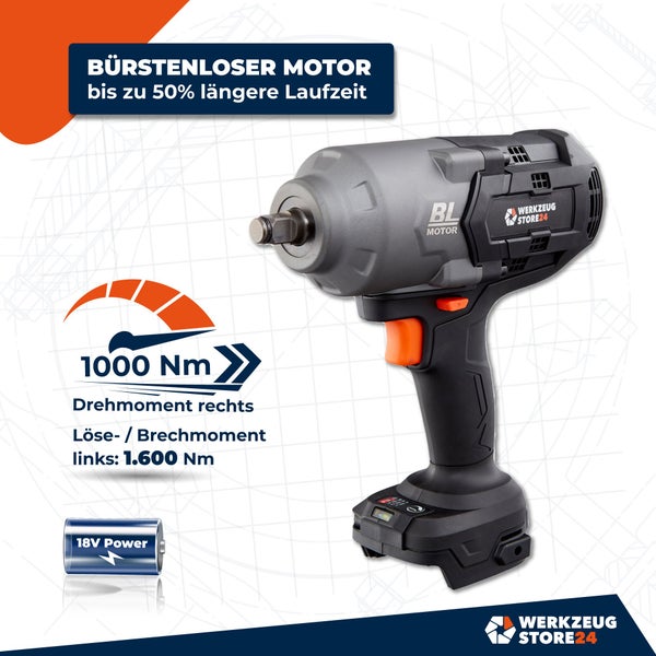 WS24 Akku-Drehschlagschrauber WDS 18 V 1/2 1.600 NM / 1x 4,0 Ah Akku + Schnellladegerät