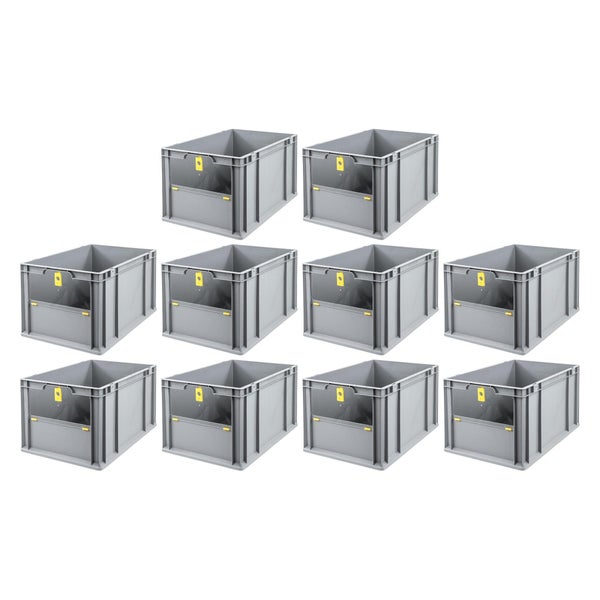 PROREGAL SparSet 10x Eurobox NextGen Insight Cover HxBxT 32 x 40 x 60 65 Liter Hoch/Gelb Eurobehälter Transportbox