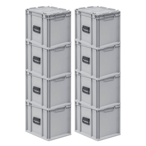 PROREGAL SuperSparSet 8 x Eurobox NextGen Portable HxBxT 33,5 x 30 x 40 cm 30 Liter Eurobehälter Transportbox Transportbehälter Stapelbehälter