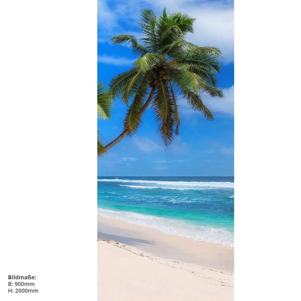 Strandtapete mit Palmen, Sand und Meer
