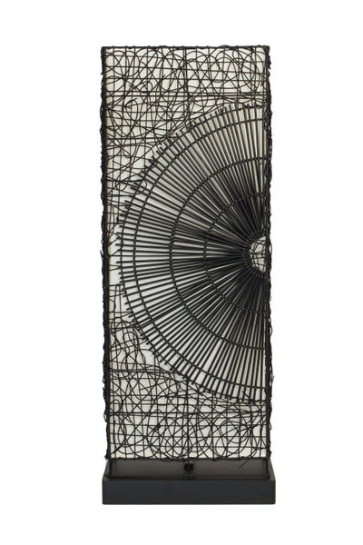 FRANK FLECHTWAREN | Stehlampe Sonne, HOLZ, METALL, ca. 42 x 24 x 110 cm, Zuleitung 190 cm inkl. An-/Aus-Schalter, geeignet für 2 Leuchtmittel der Energ