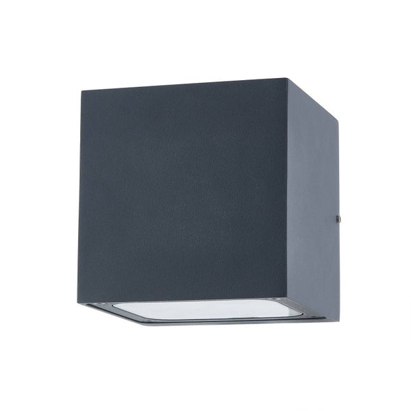Lucande LED Wandleuchte außen Merjem (spritzwassergeschützt (Modern) in Alu aus Aluminium (2 flammig, ) - Außenwandleuchten Wandlampe Led Außenlampe Outdoor für Außenwand/Hauswand