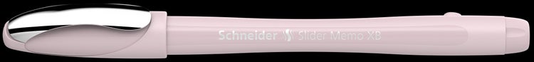 Schneider Slider Memo XB Kugelschreiber in Rosa mit Kappe und ergonomischer Griffzone.