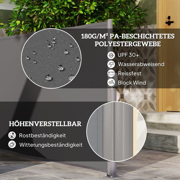 Outsunny 2er-Set Seitenteile für Pavillon 3x3/3x9 m, Seitenwand mit Fenster und Klettverschluss, wasserdicht Seitenwände aus Oxfordstoff, als Windschutz und Sichtschutz für Partyzelt, Schwarz