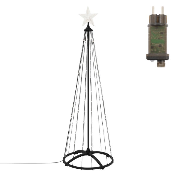 Dekorativer LED-Lichterbaum mit Sternspitze und passendem Netzteil