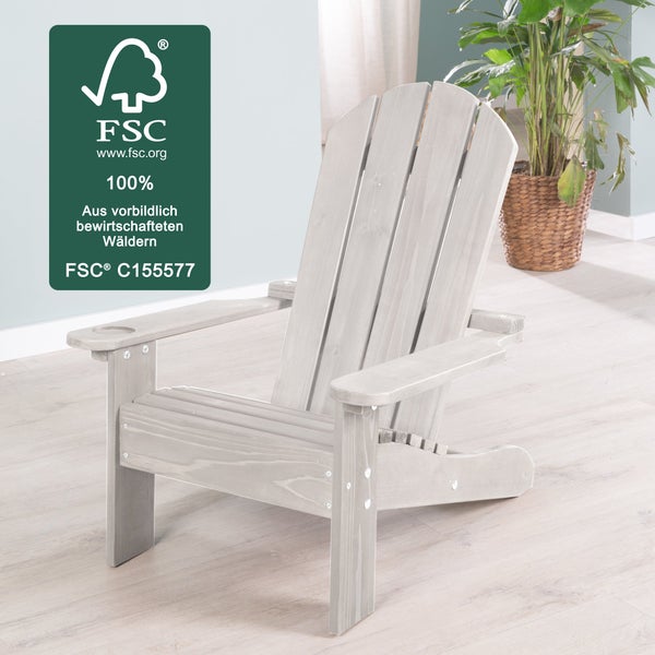 ROBA Outdoor-Sitzgelegenheit für Kinder - FSC zertifiziertes Holz - Grau lasiert