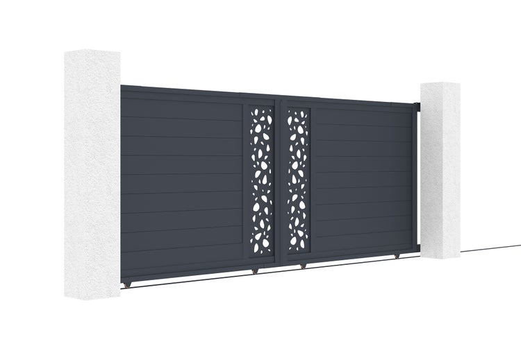 Pack Schiebetor 4m SUNNY 400C160 + 2 EIFEL-Pfosten H.190cm