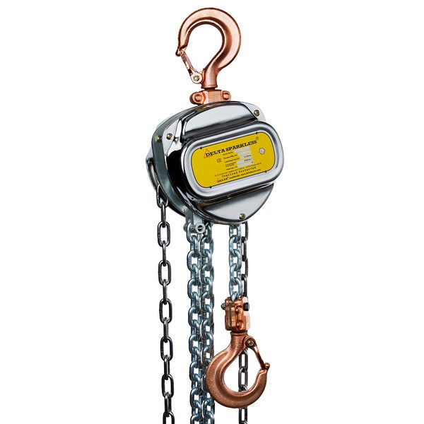 Kettenzug zum Heben schwerer Lasten.