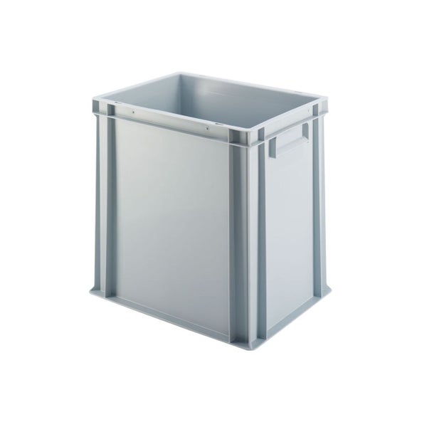 PROREGAL SuperSparSet 4x Eurobehälter mit Geschlossenem Griff und Auflagedeckel HxBxT 40 x 30 x 40 cm 37 Liter Grau Eurobox Transportbox