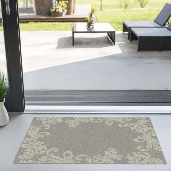 Akzente Feel Badematte mit Motiv in Grau Fußmatte 70 x 100 cm, rutschfest, saugfähig