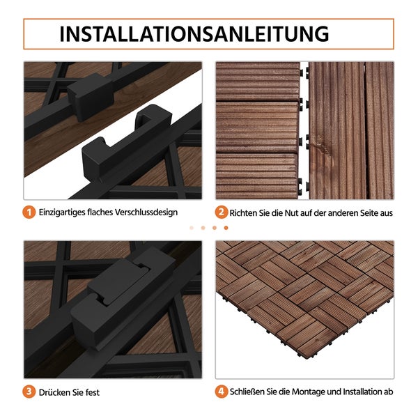 Anleitung zur Verlegung von Terrassenfliesen mit flachem Verschlussdesign