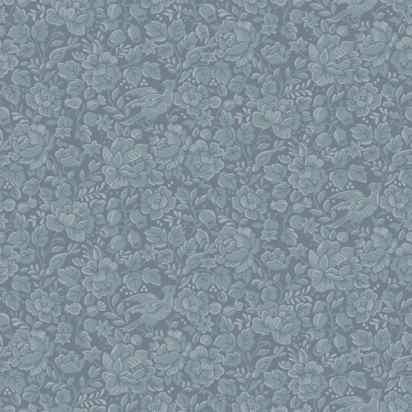 Duro Tapete Blumen Graublau - 53 cm x 10.05 m - 661146