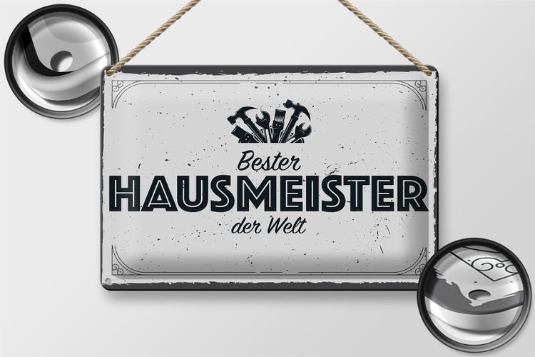 Blechschild Spruch 30x20cm Bester Hausmeister der Welt