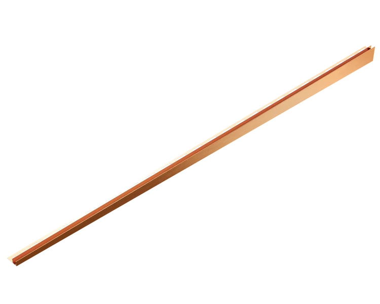 Fliesenschiene, Abschlussprofil für Fliesen aus Aluminium in Kupferoptik.