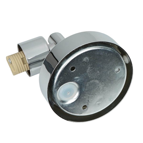 Chromfarbene Wandleuchte mit Lampenfassung