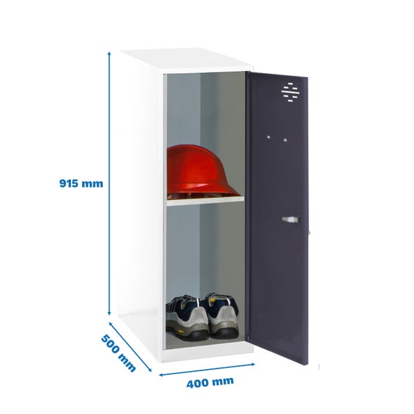 Metall Garderobenschrank mit einem Fach, Abmessungen 915 x 500 x 400 Millimeter