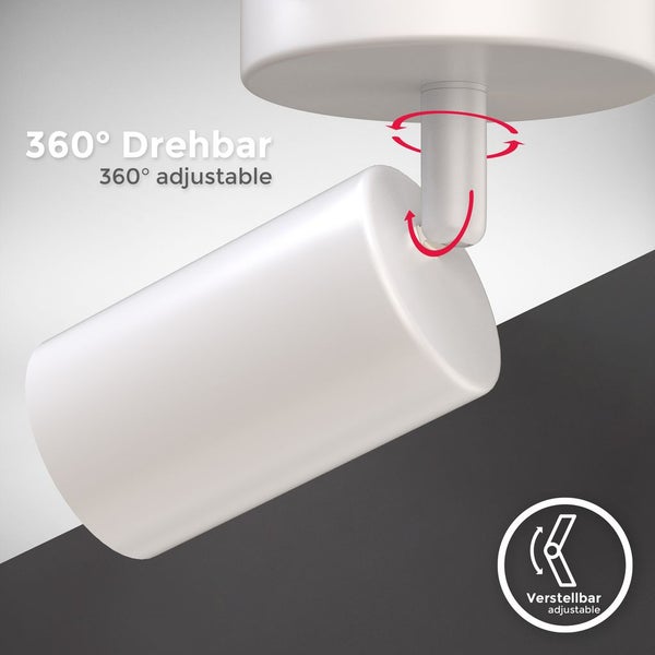 Wandlampe - schwenkbar, GU10 Fassung, max. 9W, weiß
