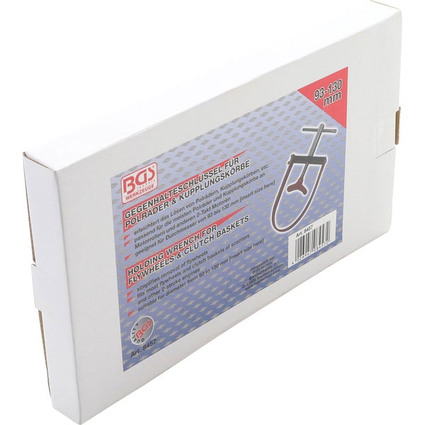 Verpackung eines Gegenhalteschlüssels für Polräder und Kupplungskörbe von BGS technic