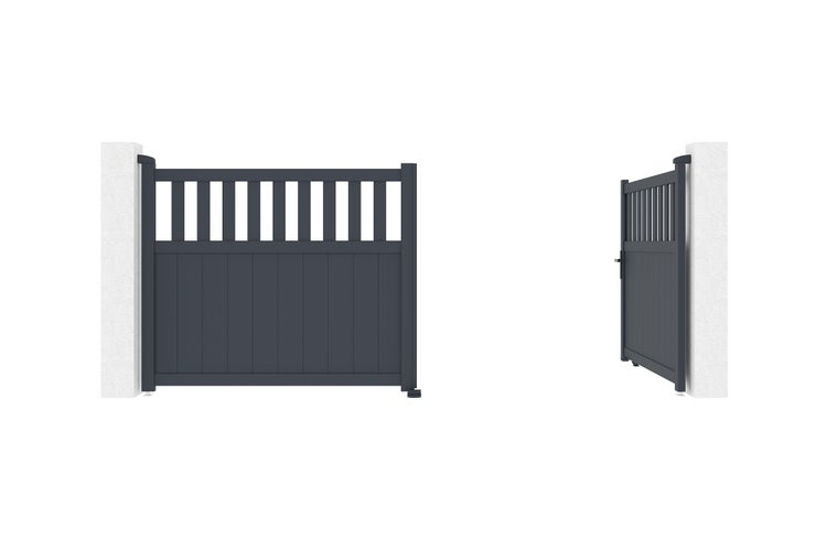 Flügeltor 3,4 m SANTIS H.140 graues Aluminium