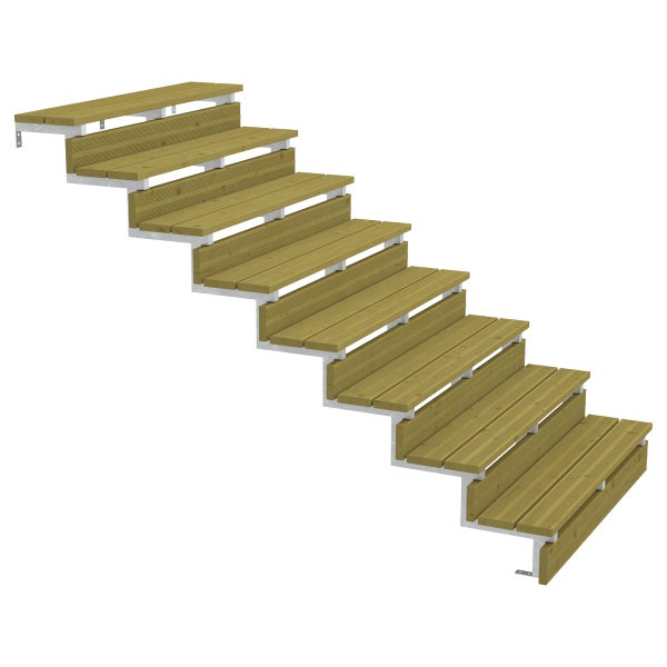 2er Set Stahl Treppenwange 8 Stufen - Option für Setzstufen-Höhe 136cm