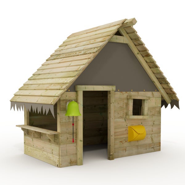 WICKEY Spielhaus für Kinder Tipi mit Holzdach und Fenster - anthrazit