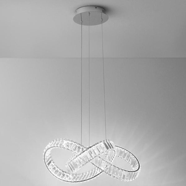 LED Pendelleuchte Conceto I in Chrom und Transparent 49W 4075lm