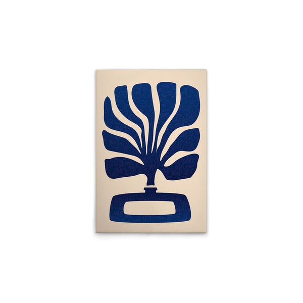 Abstrakte Illustration einer Pflanze in Vase auf Leinwand