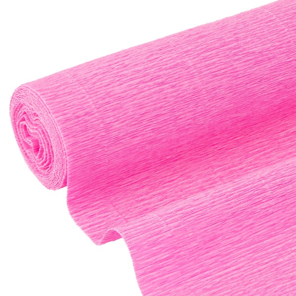 Rolle pinkes Krepppapier für Bastelarbeiten und Dekorationen.