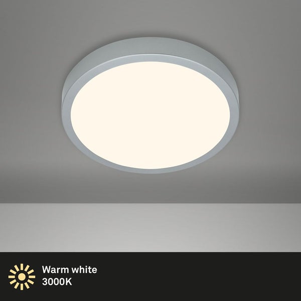 LED Deckenlampe Aufbauleuchte Werkstattlicht 4000K 16W Ø28cm silber Briloner