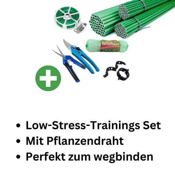Low-Stress-Training Set Medium – Komplettes Pflanzenschutz- und Anbaumaterial für stressfreies Wachstum im Garten & Growbox, inklusive Pflanzennetz, Draht, Rankhilfen & Zubehör