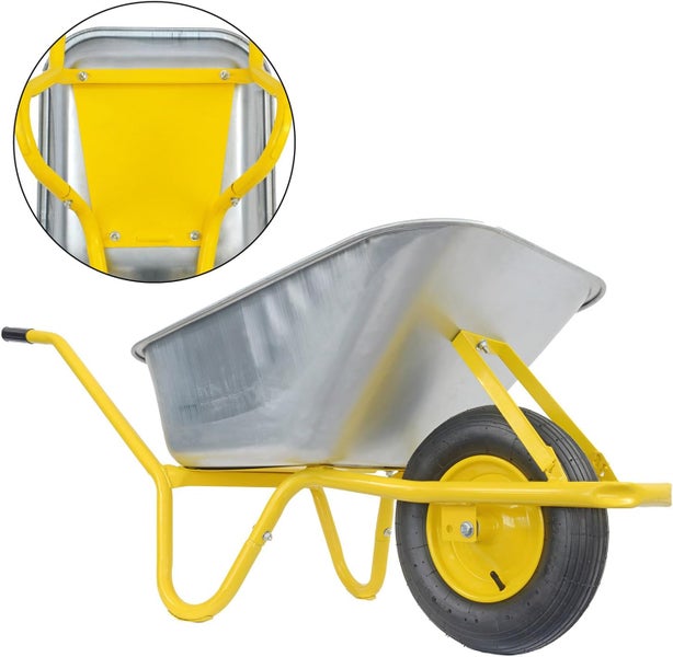 Schubkarre mit Stahlwanne und Luftrad für Gartenarbeiten