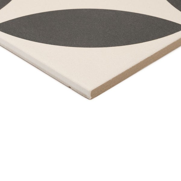 Quadratische Wandfliese mit geometrischem Muster aus Steinzeug