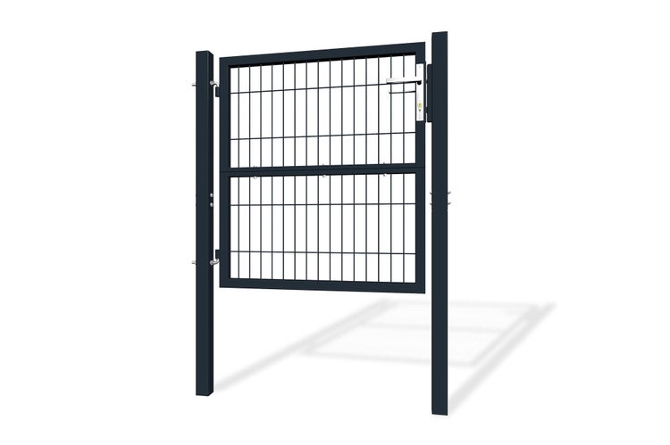 RAZO Zauntor Metall 1m Gartentür  Breite 106  x Höhe 106 cm Anthrazit, inkl. Griff, Schloss und Schlüssel I Gartenpforte Einfahrtstor Hoftür
